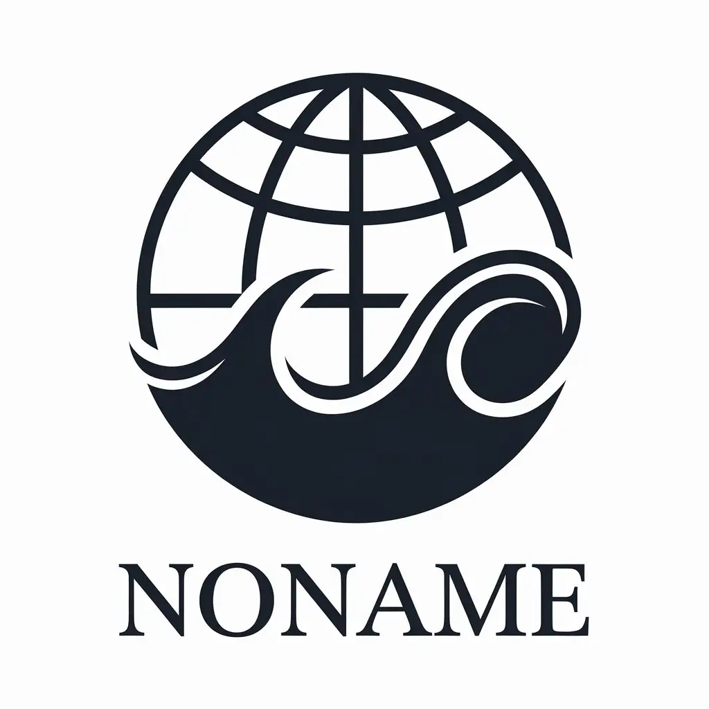 LOGO Design For Noname Globe of Sea Waves in Moderate Style