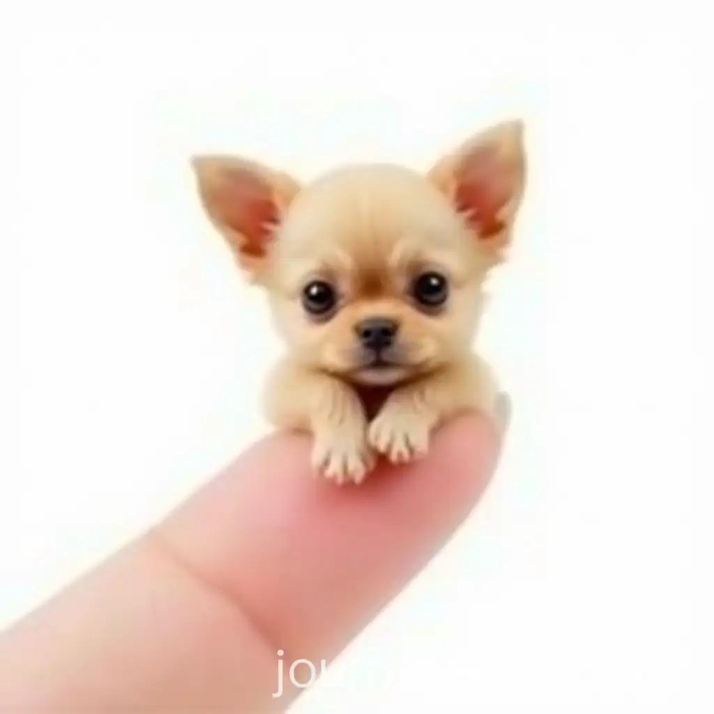 TeenyTiny-Dog-Resting-on-a-Fingertip-Showcasing-Its-Lovable-Nature