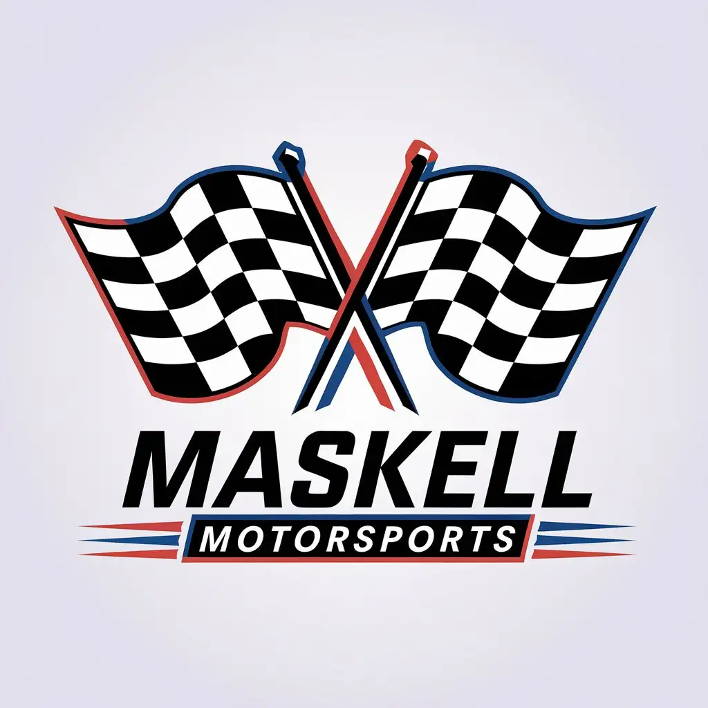 LOGO Design for Maskell Motorsports Racing Flags Symbol on Clear Background