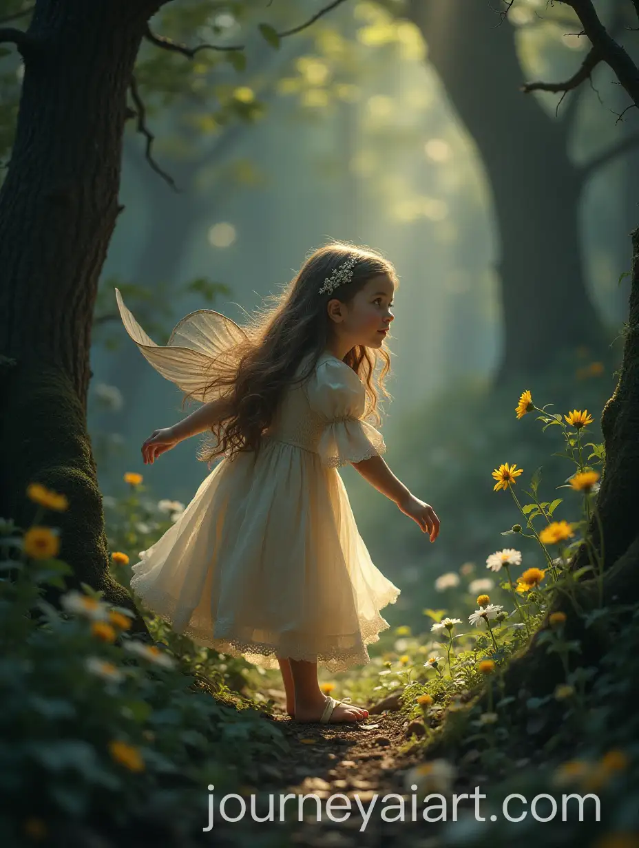 A-Fairy-Appearing-to-a-Young-Girl-in-a-Enchanted-Forest