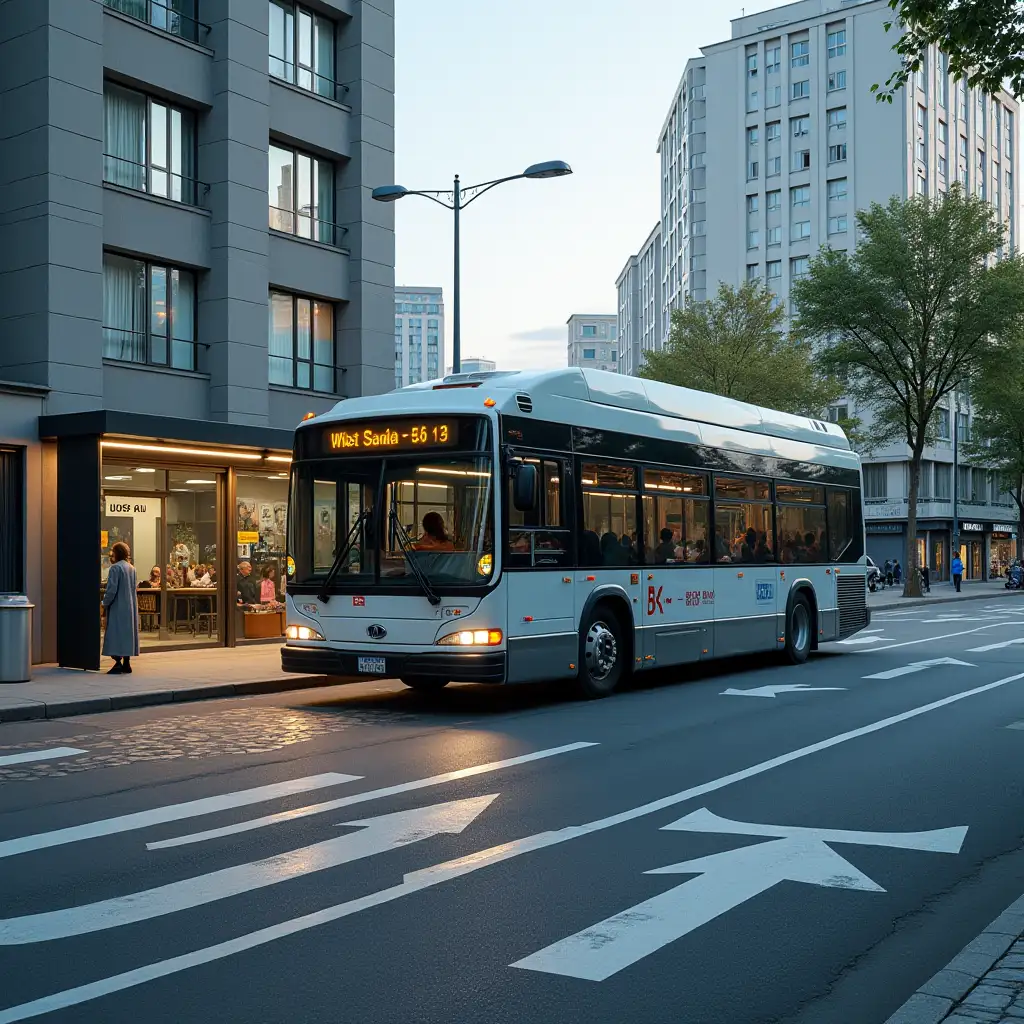 One bus parking in bus stop