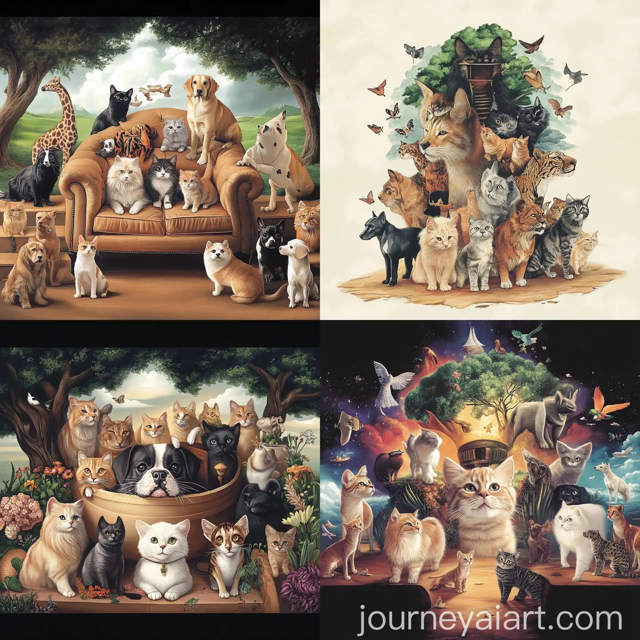 Cats-and-Dogs-Playful-Encounter