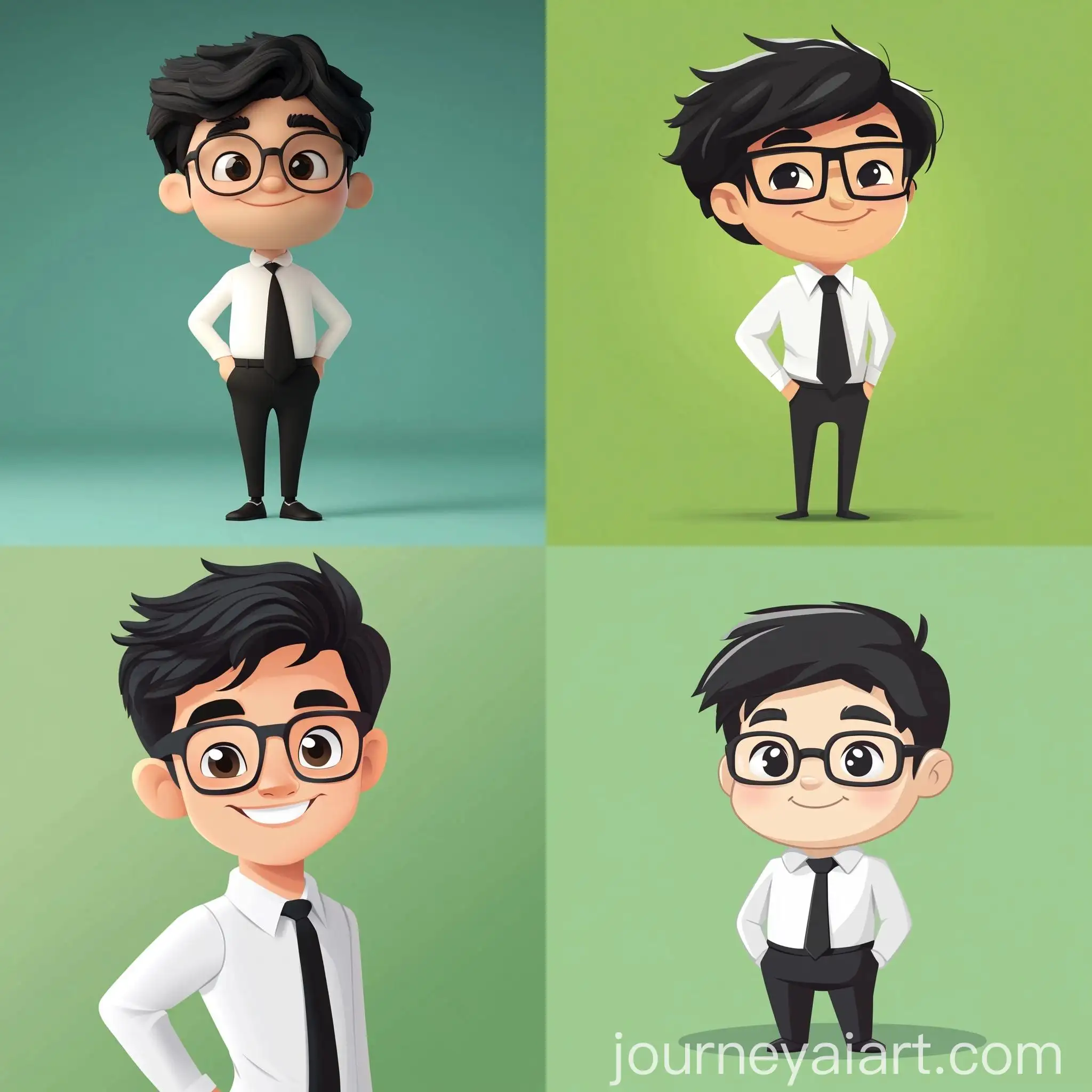 Cheerful-Young-Teacher-Making-Smart-Pose-in-Cartoon-Style