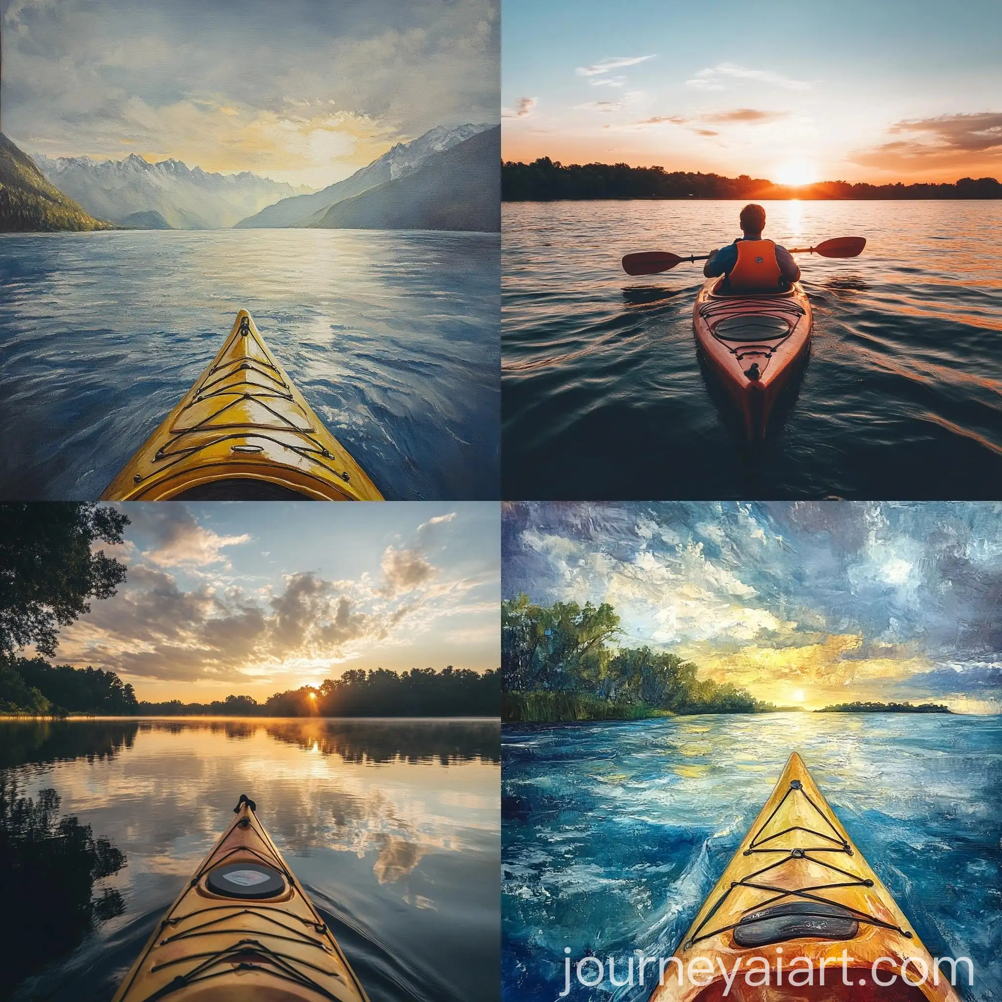 Kayak-on-Open-Water-in-the-Morning