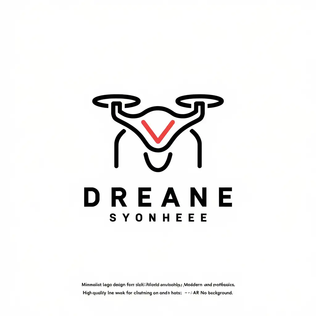 LOGO Design for Sleek Drone Silhouette Modern Black Red Minimalist Aesthetics