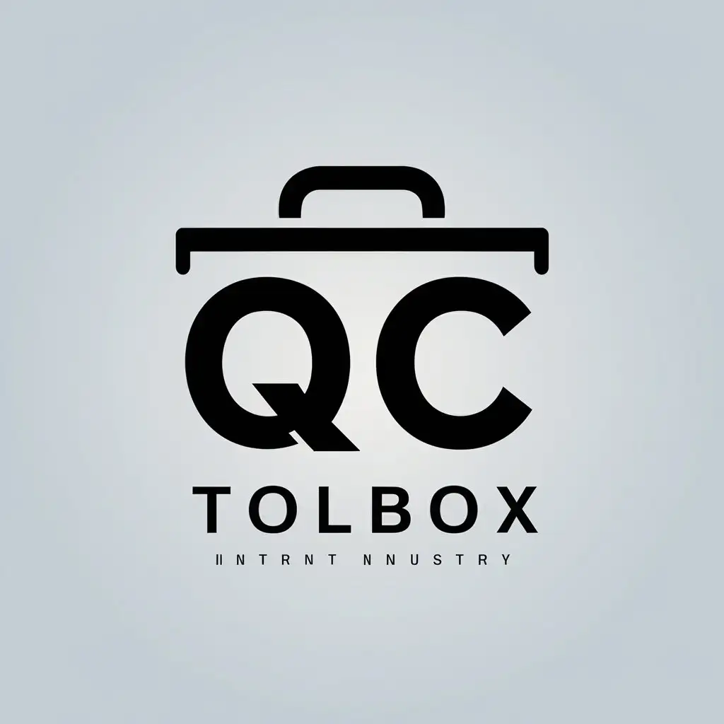 a vector logo design,with the text "QC", main symbol:toolbox,Minimalistic,be used in Internet industry,clear background