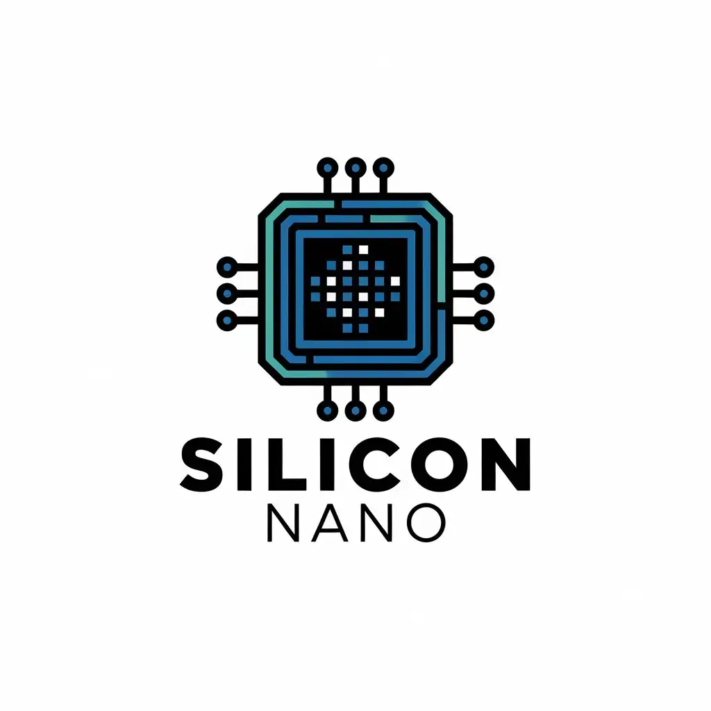 LOGO Design for Silicon Nano Vector Logo with Electronic Symbol and Clear Background for Technology Industry