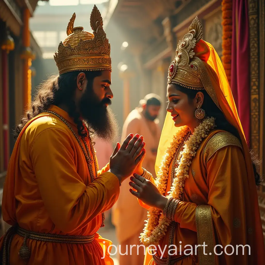 Pandav-Praying-to-Baglamukhi-Devi-in-a-Sacred-Setting