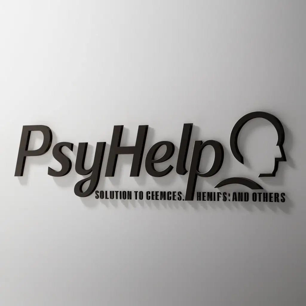 a logo design,with the text "psyhelp", main symbol:A person solves psychological problems of their own and others,Moderate,clear background