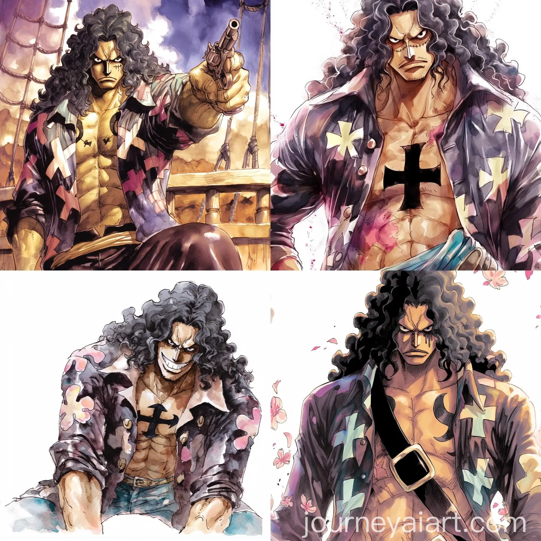 Watercolor-Pirate-Character-from-Manga-One-Piece