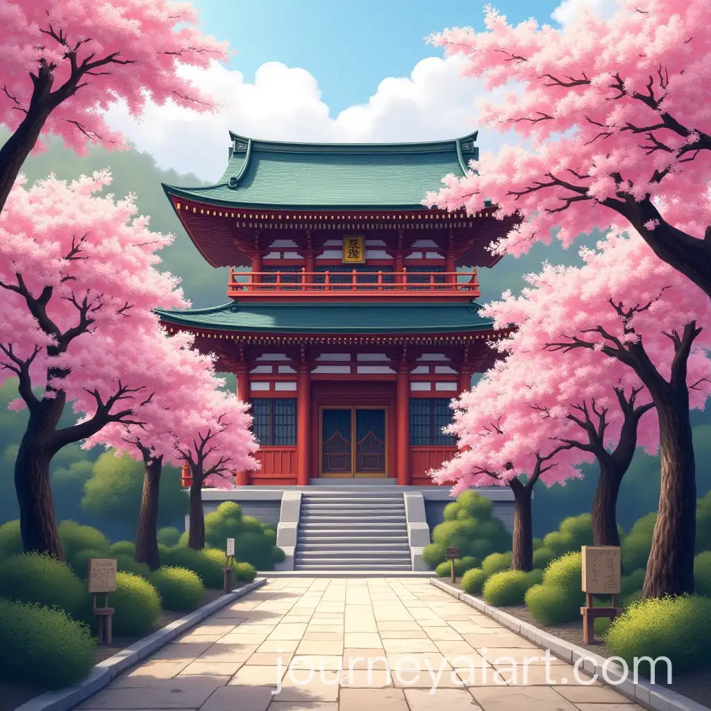 Japanese-Shrine-Surrounded-by-Cherry-BlossAI-Image-Prompt-Expansionoms-in-Full-Bloom
