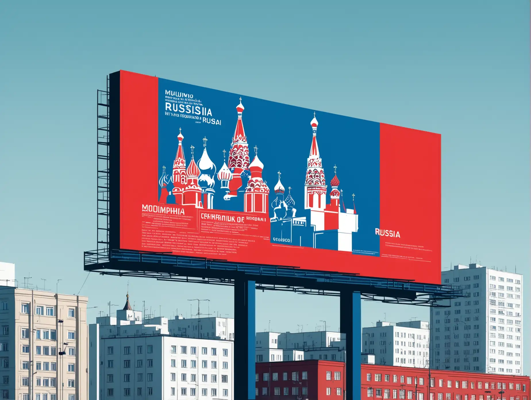 Modern-Minimalist-Billboard-Design-Reflecting-Russian-City-Culture-in-Red-and-Blue-Tones