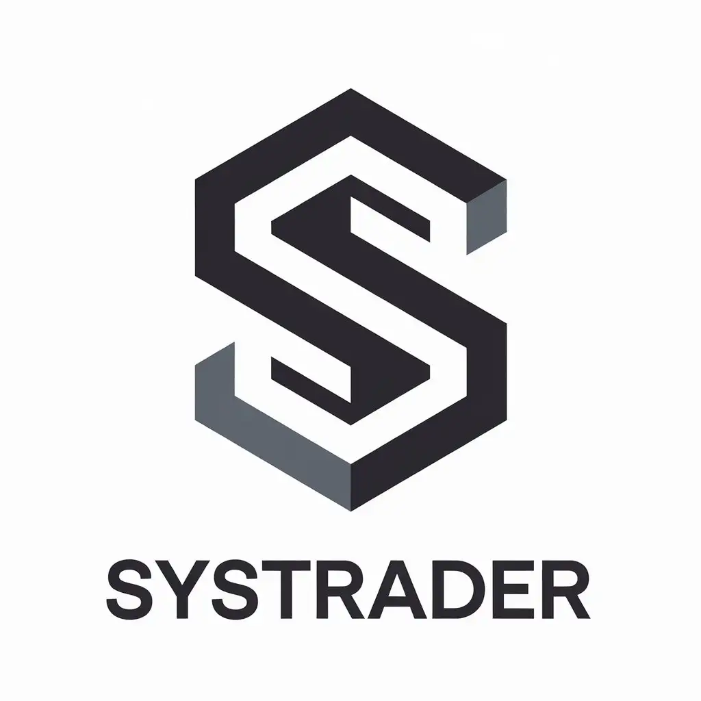 a vector logo design,with the text "Systrader", main symbol:S,Moderate,clear background