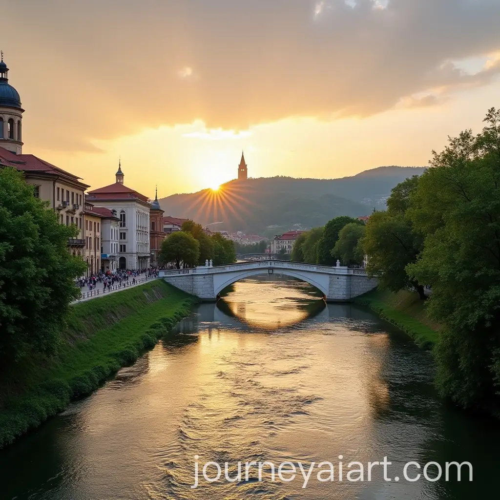 Sunset-at-White-Bridge-over-Rioni-River-in-Kutaisi