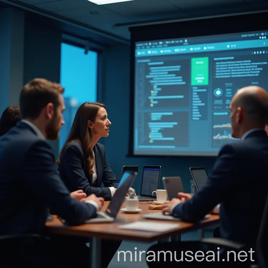 Confident Cybersecurity Professionals in Conference Room