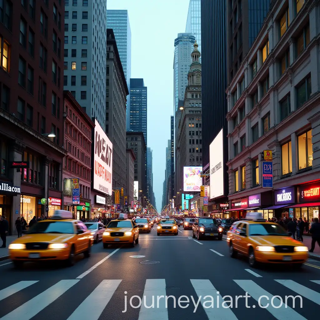 Busy-New-York-City-Street-Scene-with-People-and-Cars