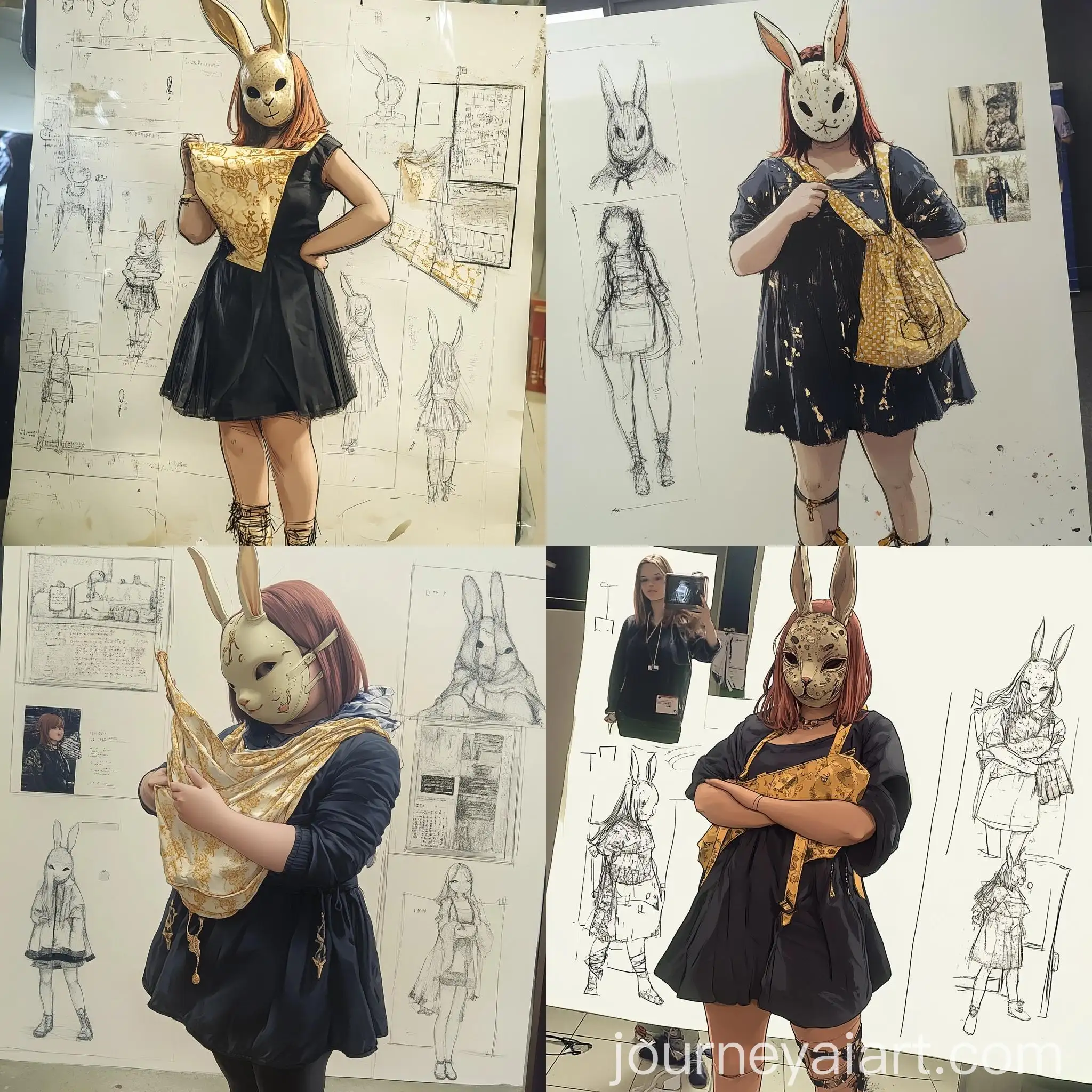 Plump-Young-Girl-in-Hare-Mask-Costume-Concept-Design