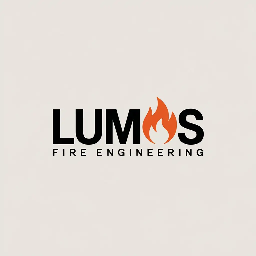 LOGO Design for Lumos Fire Engineering Focus on Text with Fire Engineering Emphasis