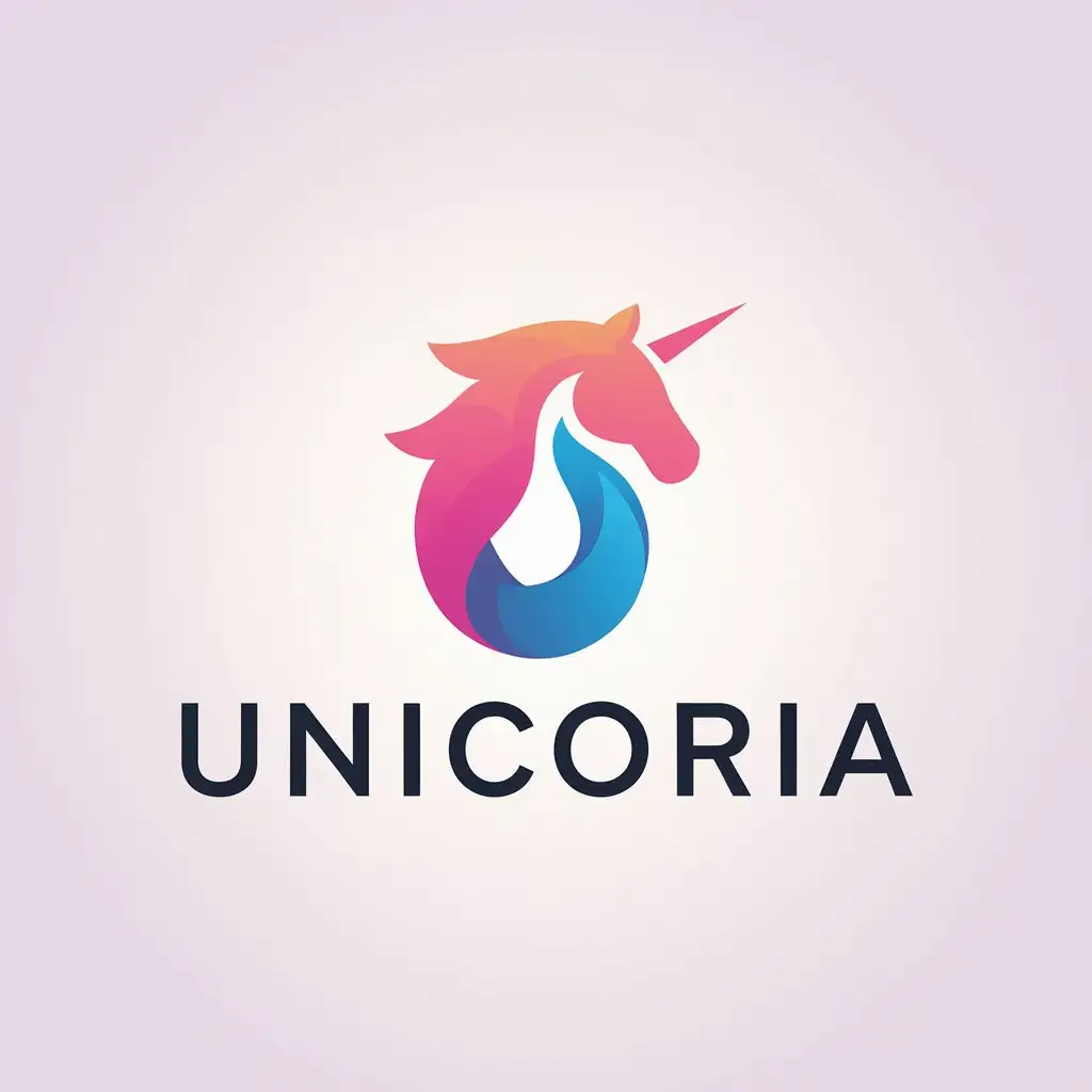 LOGO Design for Unicornia Minimalistic Unicorn Symbol for Technology Industry with Clear Background