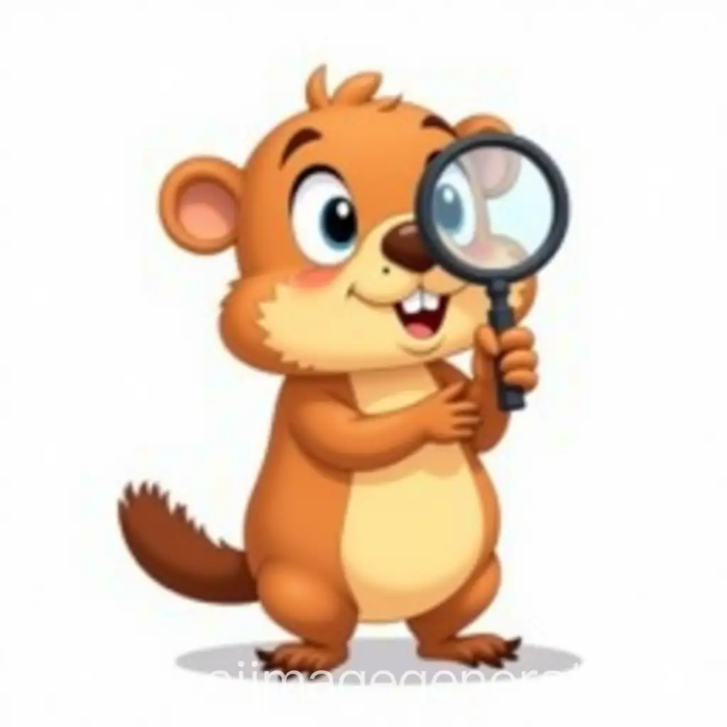 Cartoon-Capybara-with-Magnifying-Glass-Observing-Children