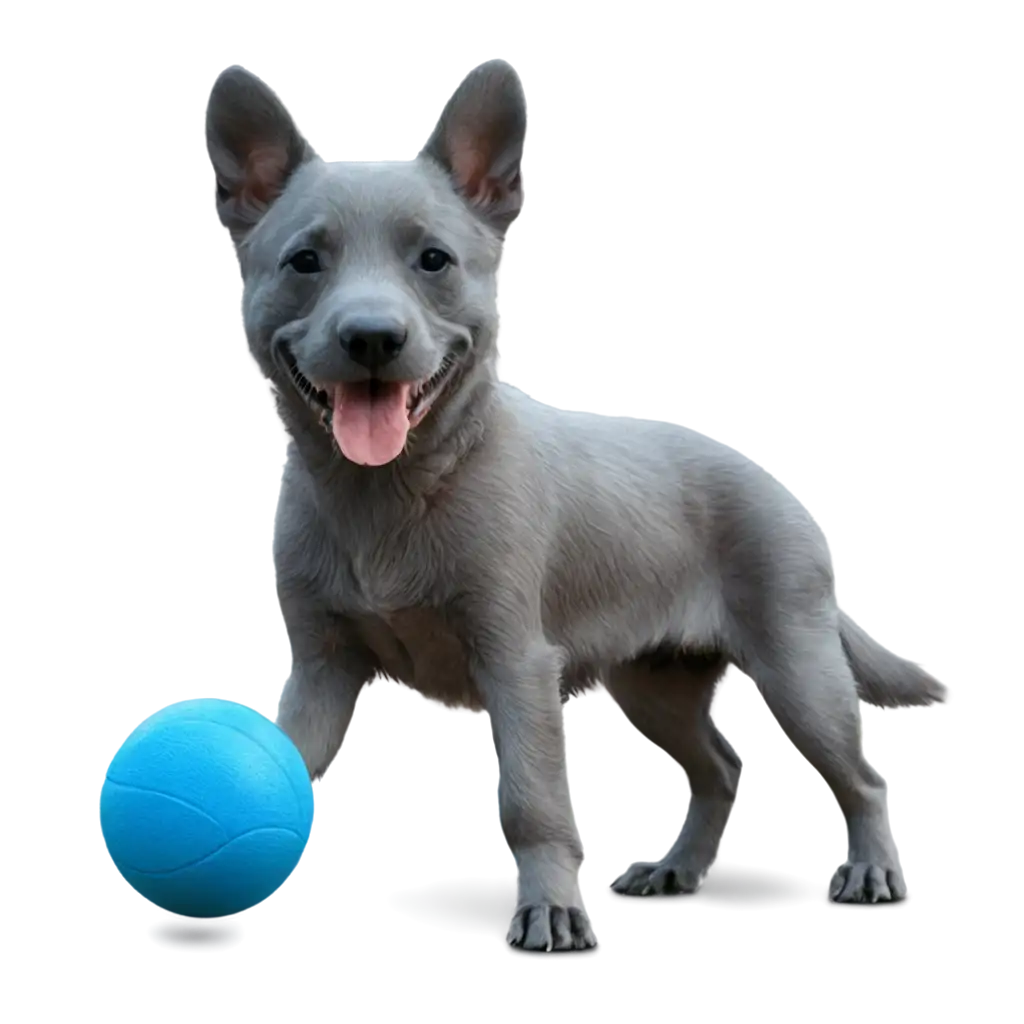 Vibrant-PNG-Image-of-a-Blue-Dog-Playing-with-a-Ball-High-Quality-and-SEOOptimized