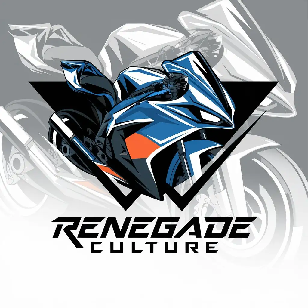 LOGO Design for Renegade Culture Sleek Sportbike with Modern Geometric Design