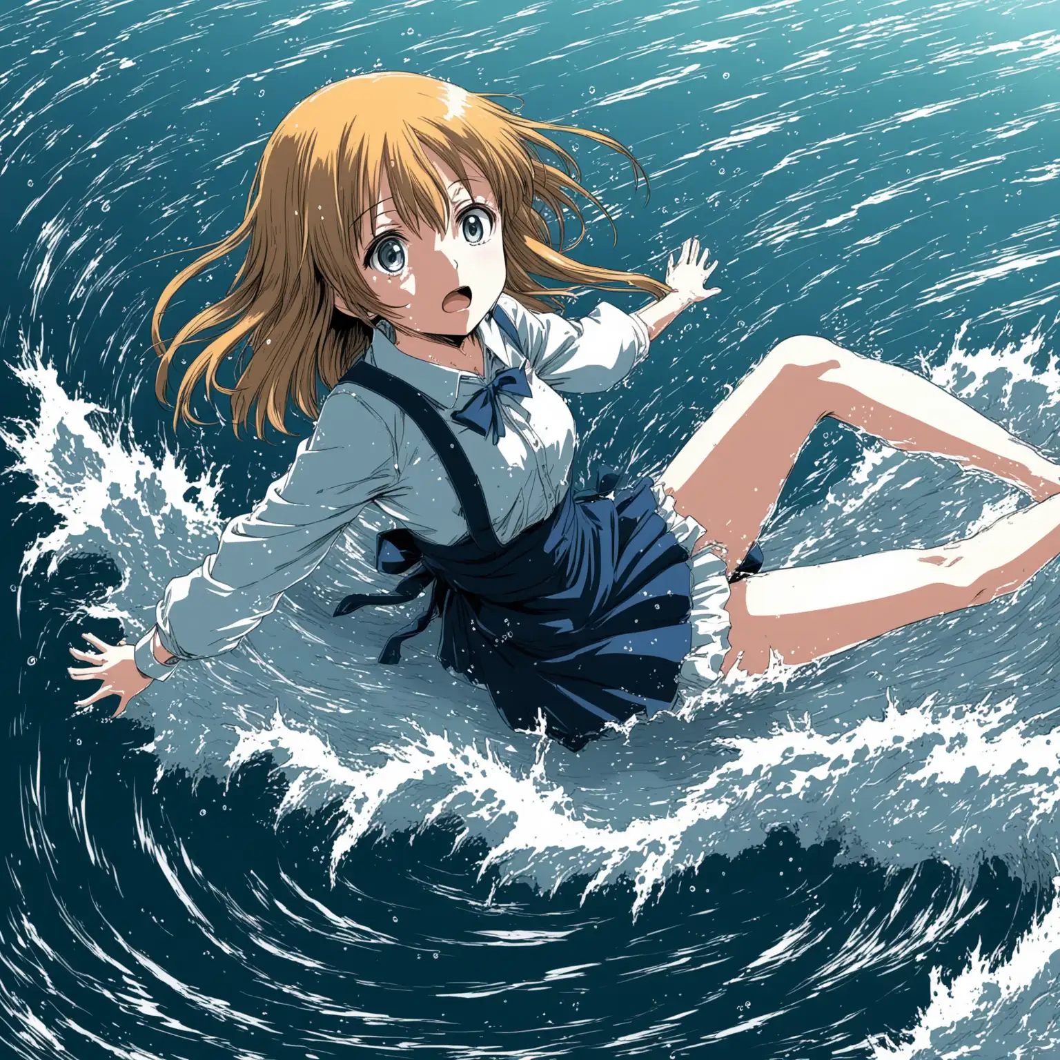 Anime-Manga-Girl-Falling-into-the-Sea