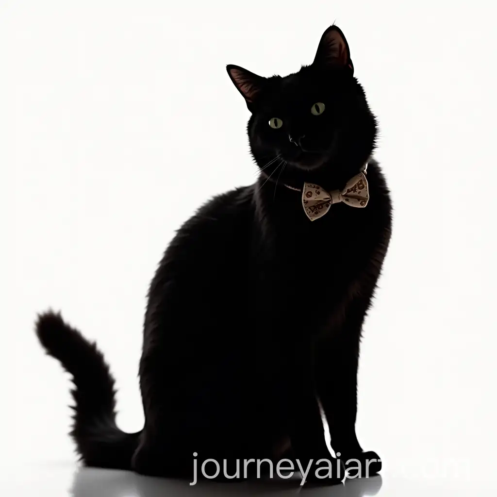 Silhouette-of-a-Sexy-Black-Cat-Wearing-a-Bow-Tie