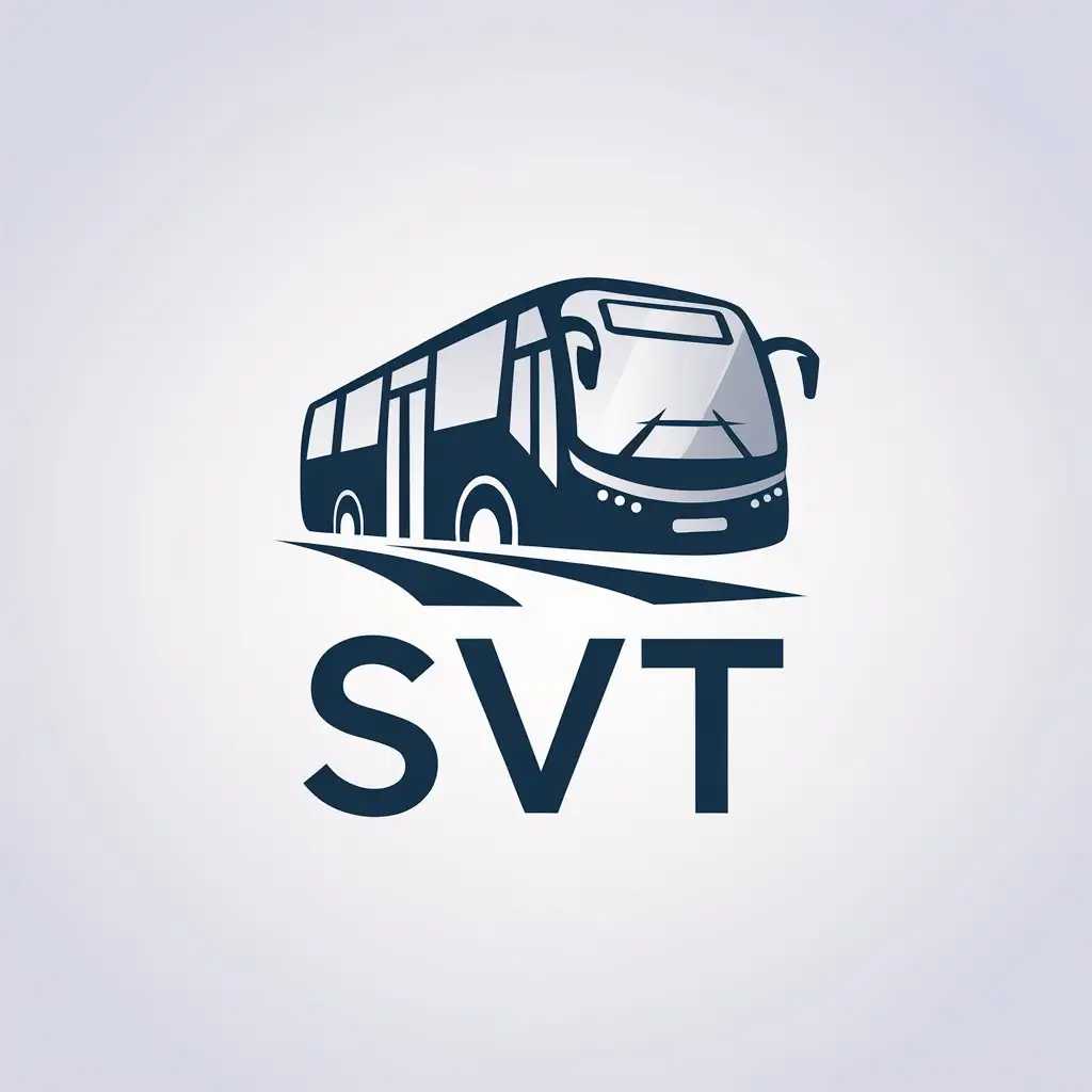 LOGO Design for SVT Minimalistic Bus Travels Theme with Clear Background