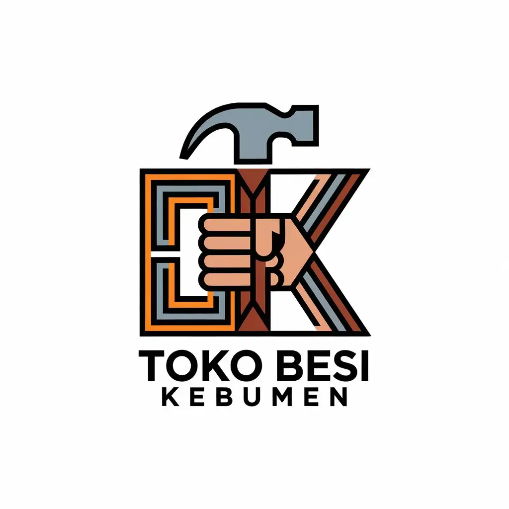 LOGO-Design-For-Toko-Besi-Kebumen-Bold-BK-Emblem-for-the-Construction-Industry