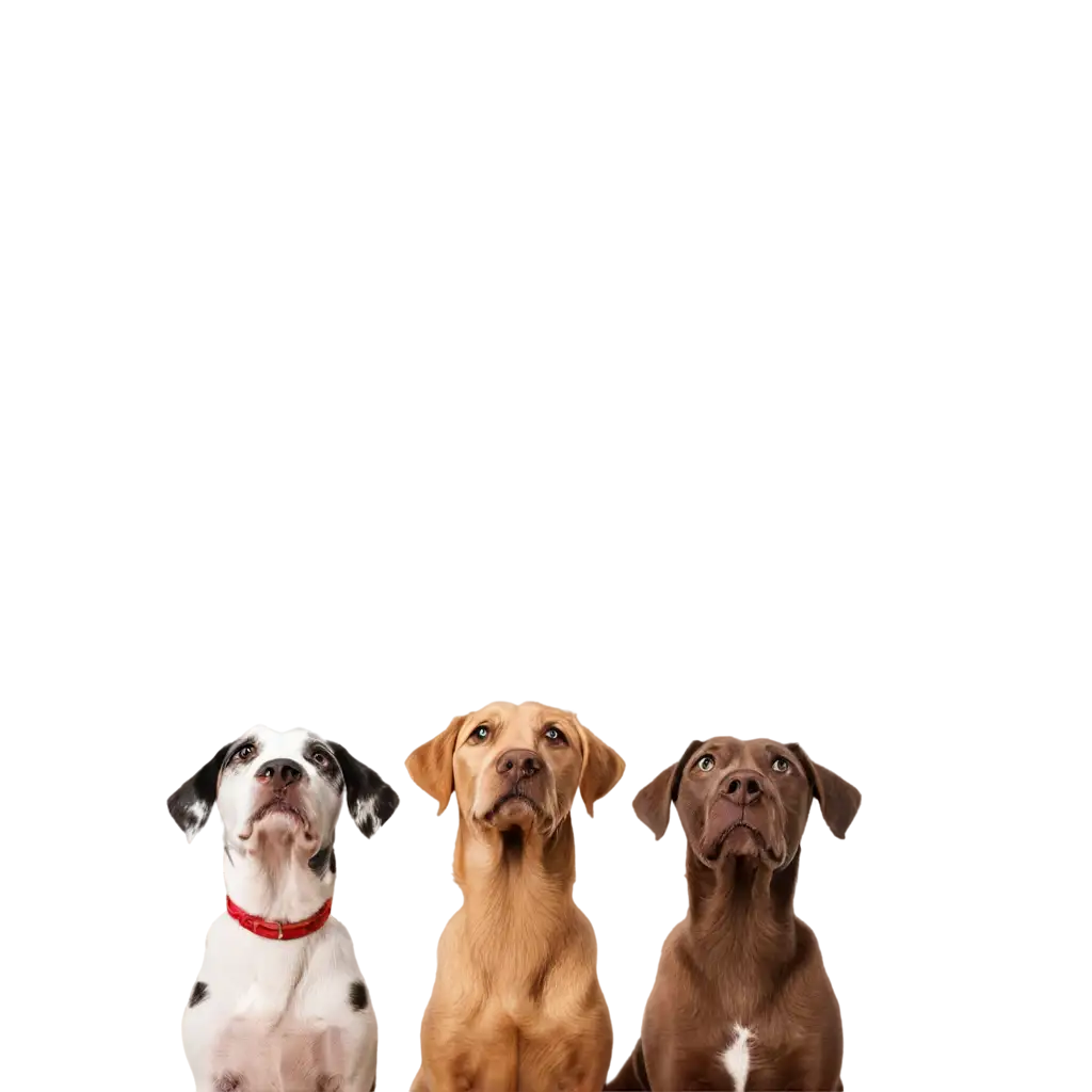 Several-Dogs-Looking-Up-at-the-Sky-HighQuality-PNG-Image-for-Versatile-Uses