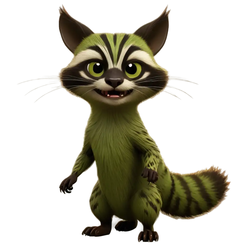 PNG-Animation-Full-Body-Pandan-Civet-with-Angry-Expression