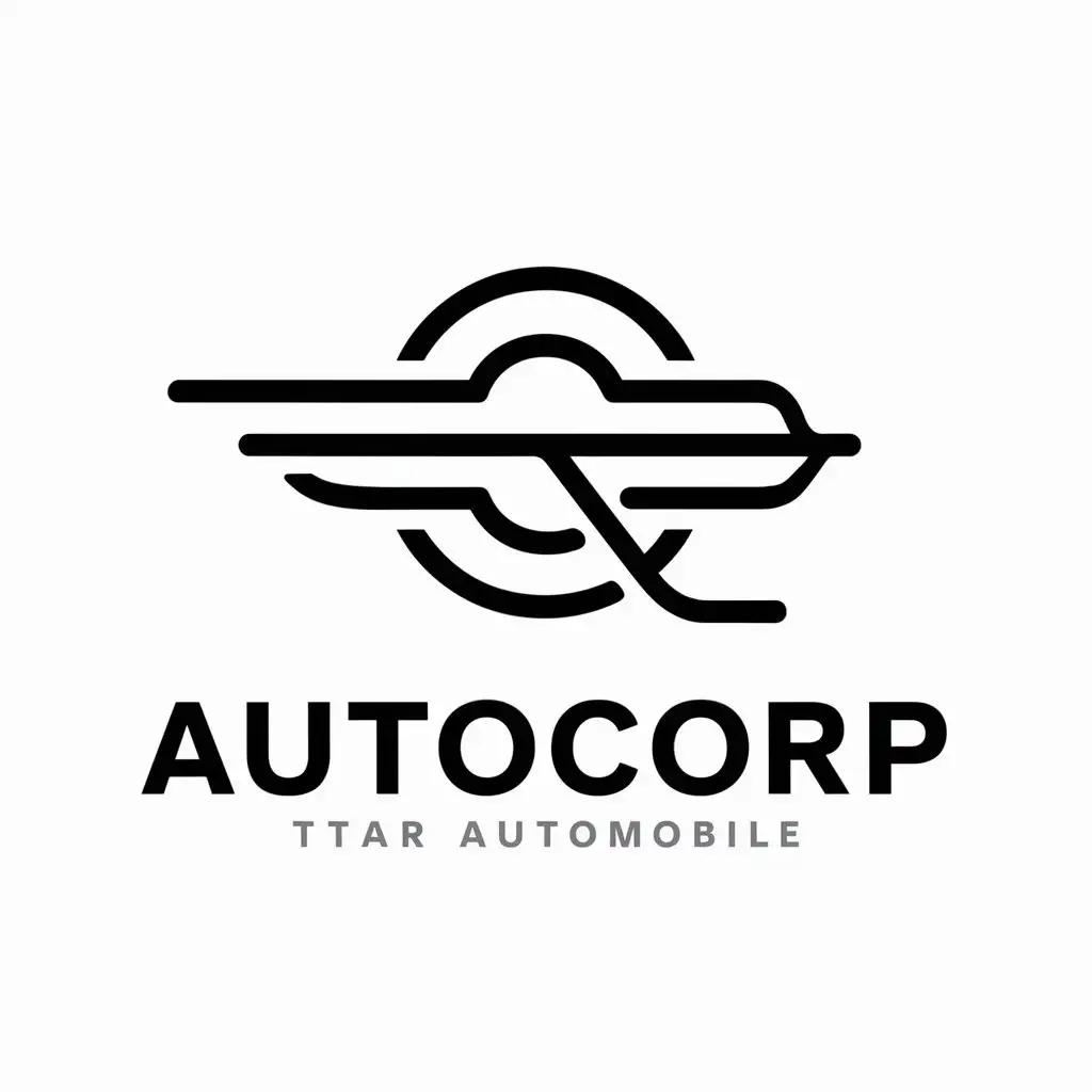 a vector logo design,with the text "AutoCorp", main symbol:automobile,complex,be used in Automotive industry,clear background