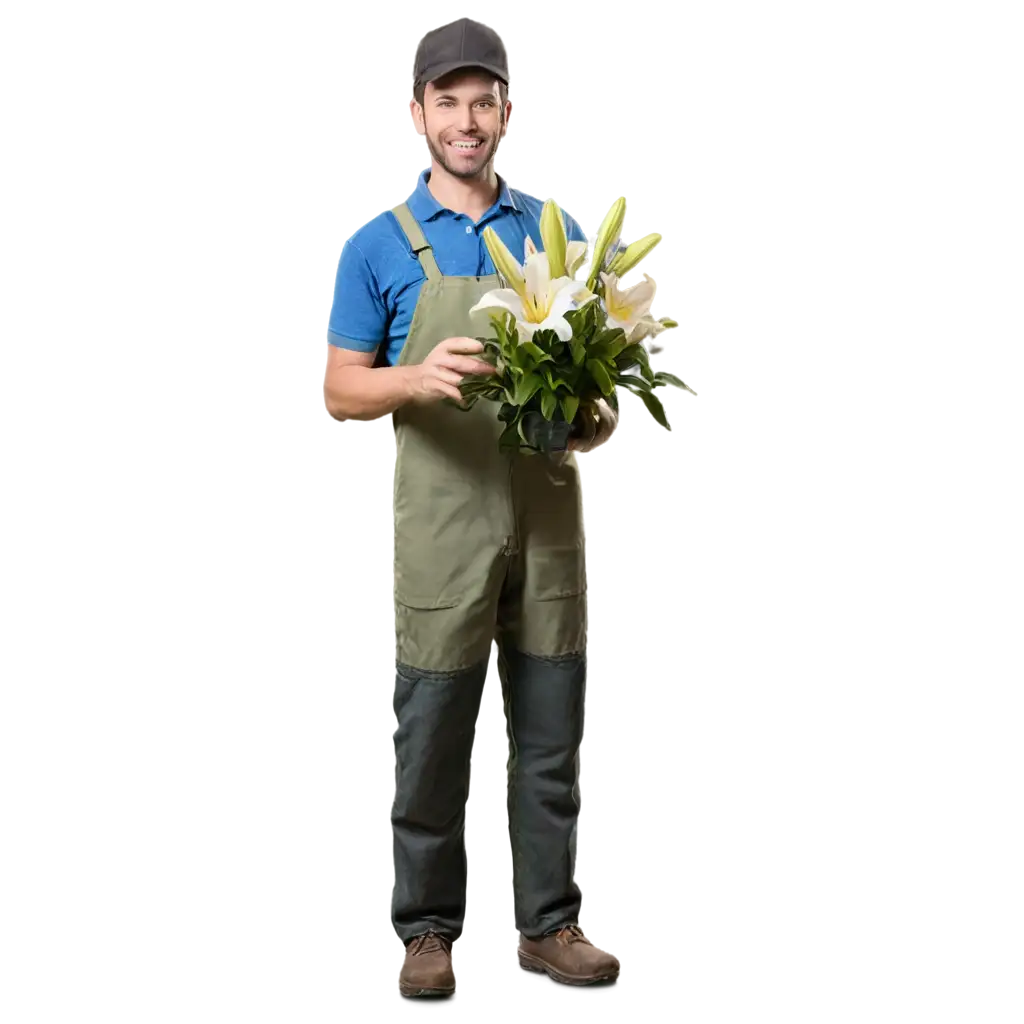 Gardener-with-Lilies-PNG-Image-Perfect-for-Digital-Art-and-Design-Projects