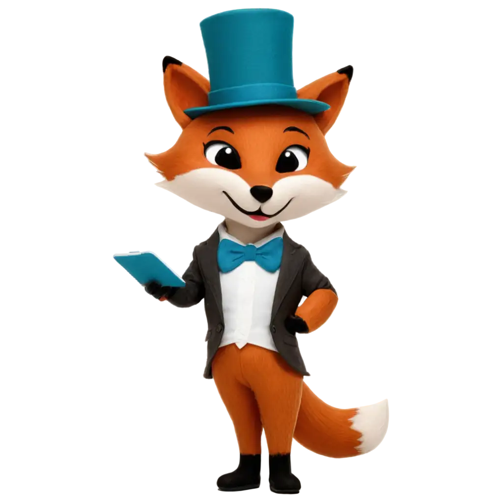 PNG-Image-of-a-Fox-with-FastUP-Company-Logo-Embroidered-Hat-Playing-Monopoly-Go