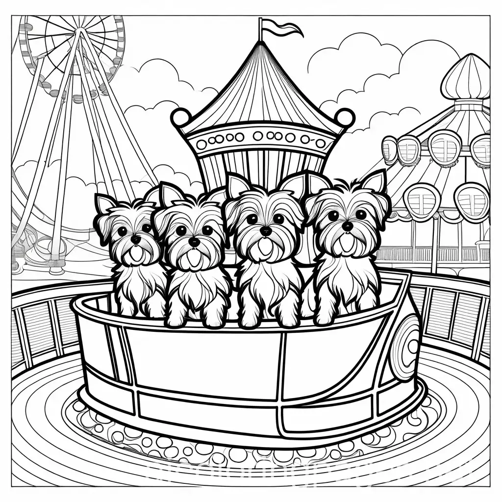 Yorkshire-Terrier-Dogs-Riding-Octopus-Ride-at-Amusement-Park