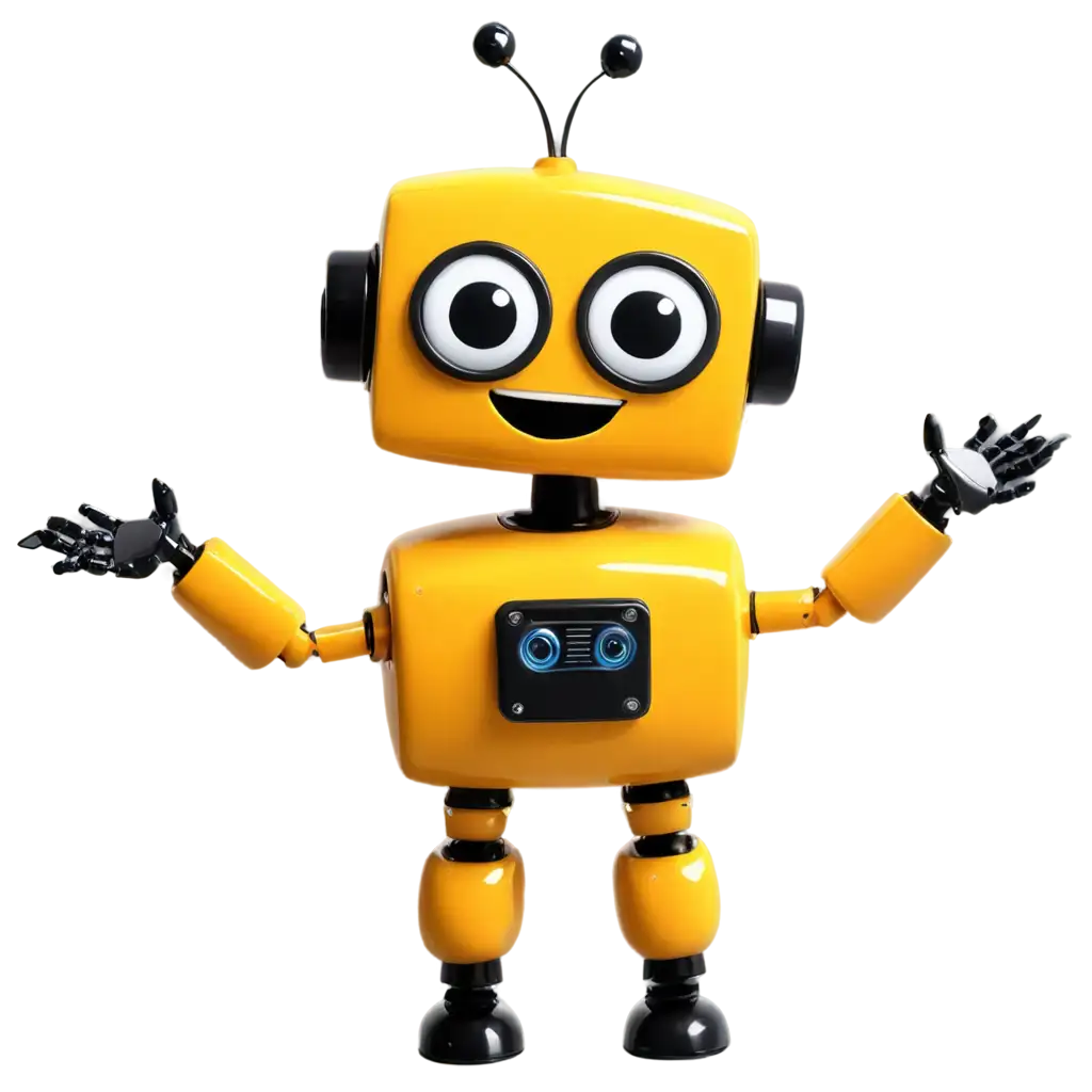 Yellow-Talking-Robot-Smile-PNG-Image-Simple-Art-Illustration-for-Creative-Projects