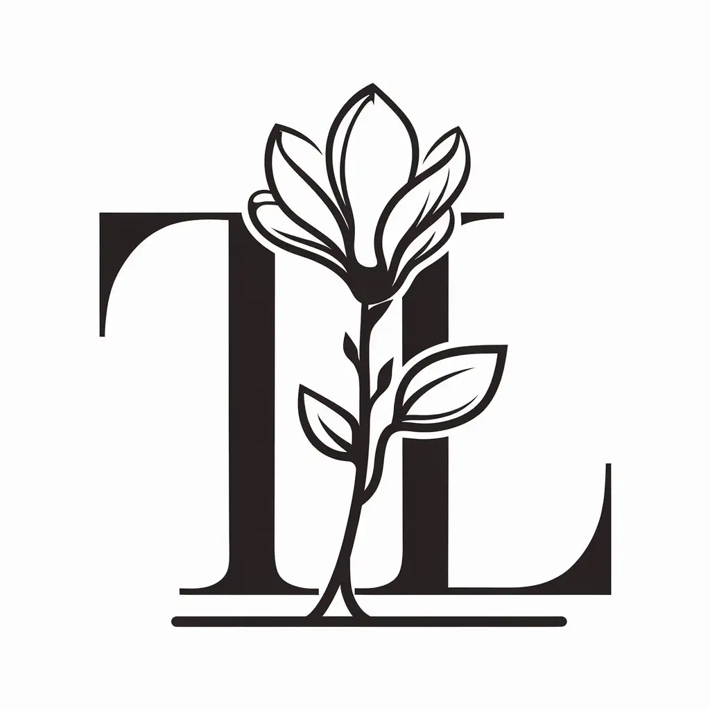 LOGO Design for TL Magnolia Grandiflora with Minimalistic Style and Clear Background