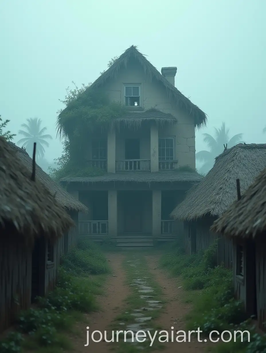 Abandoned-Haunted-House-in-FogHaunted-Village-AI-Promptgy-Indian-Village