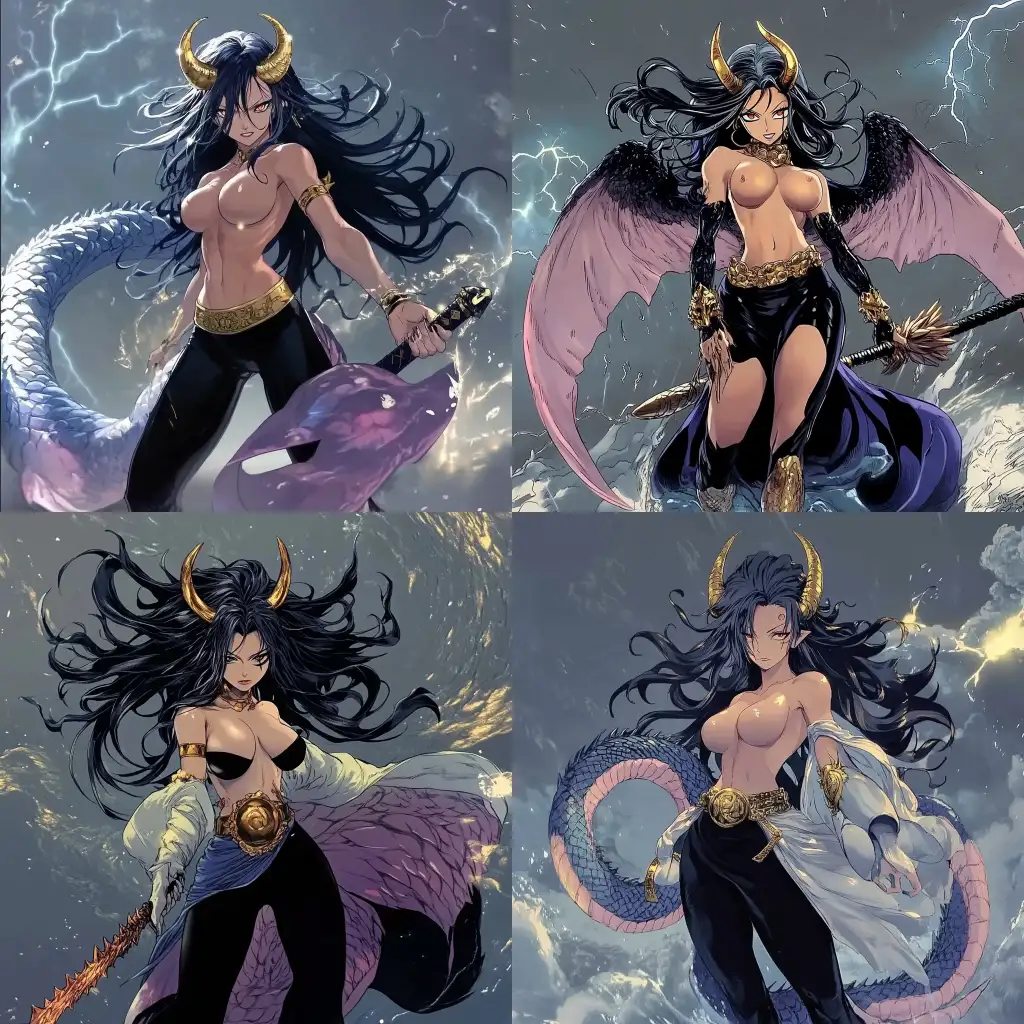 Fallen-Dragon-Goddess-Warrior-Woman-withDragon-goddess-warrior-Hybrid-Wings-and-Divine-Kanabo