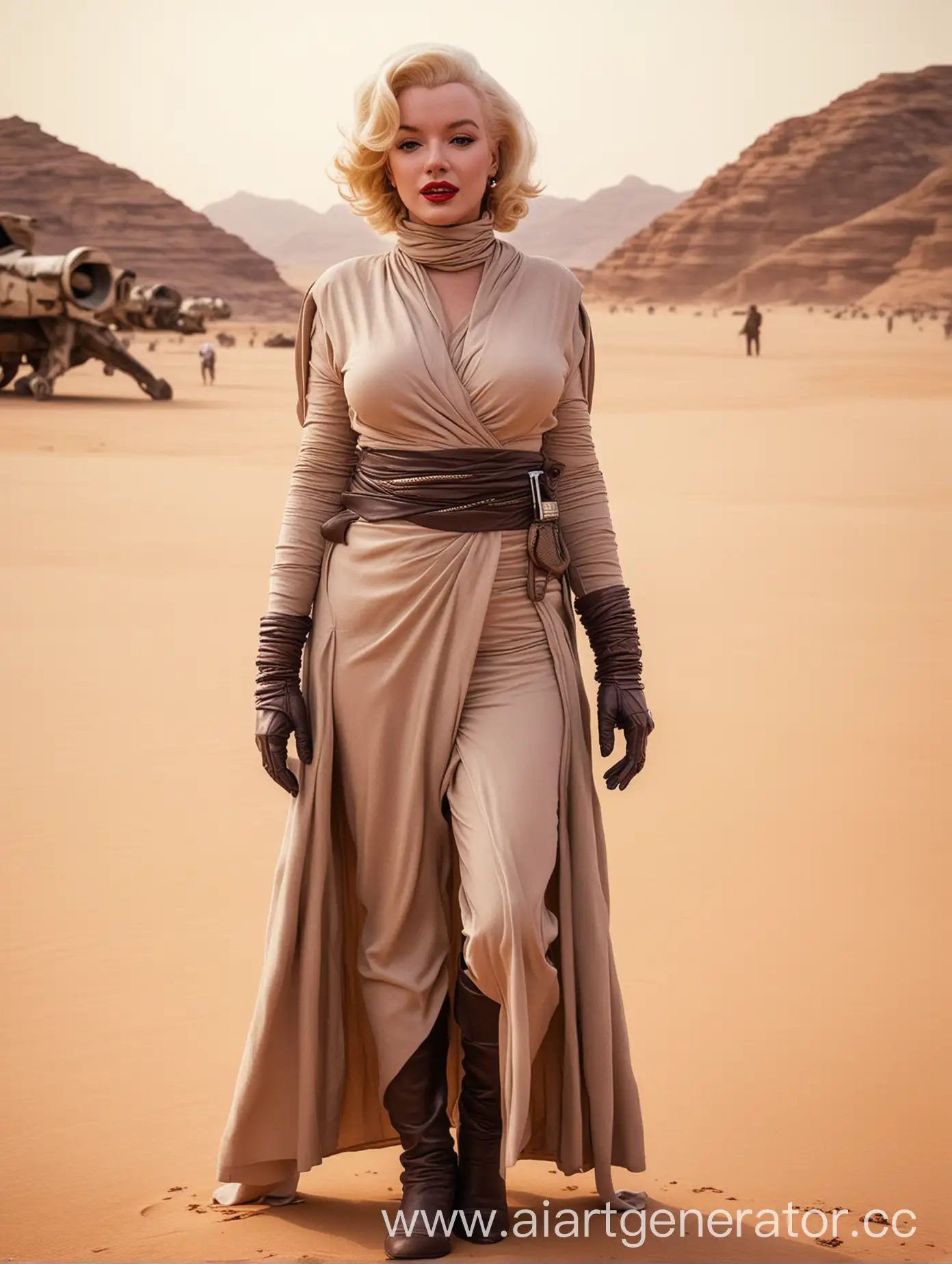 marilyn monroe ia mace windu, on jakku sands