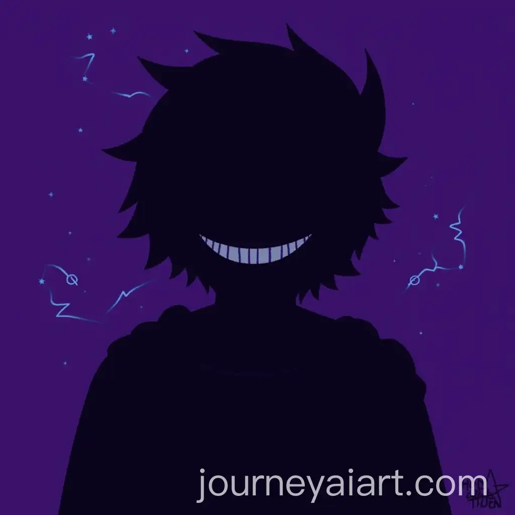 Mysterious-Dark-Smile-with-Purple-Background-and-Thunderous-Chains