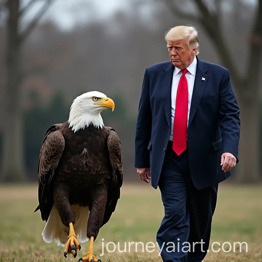Eagle-Walking-Alongside-Donald-Trump