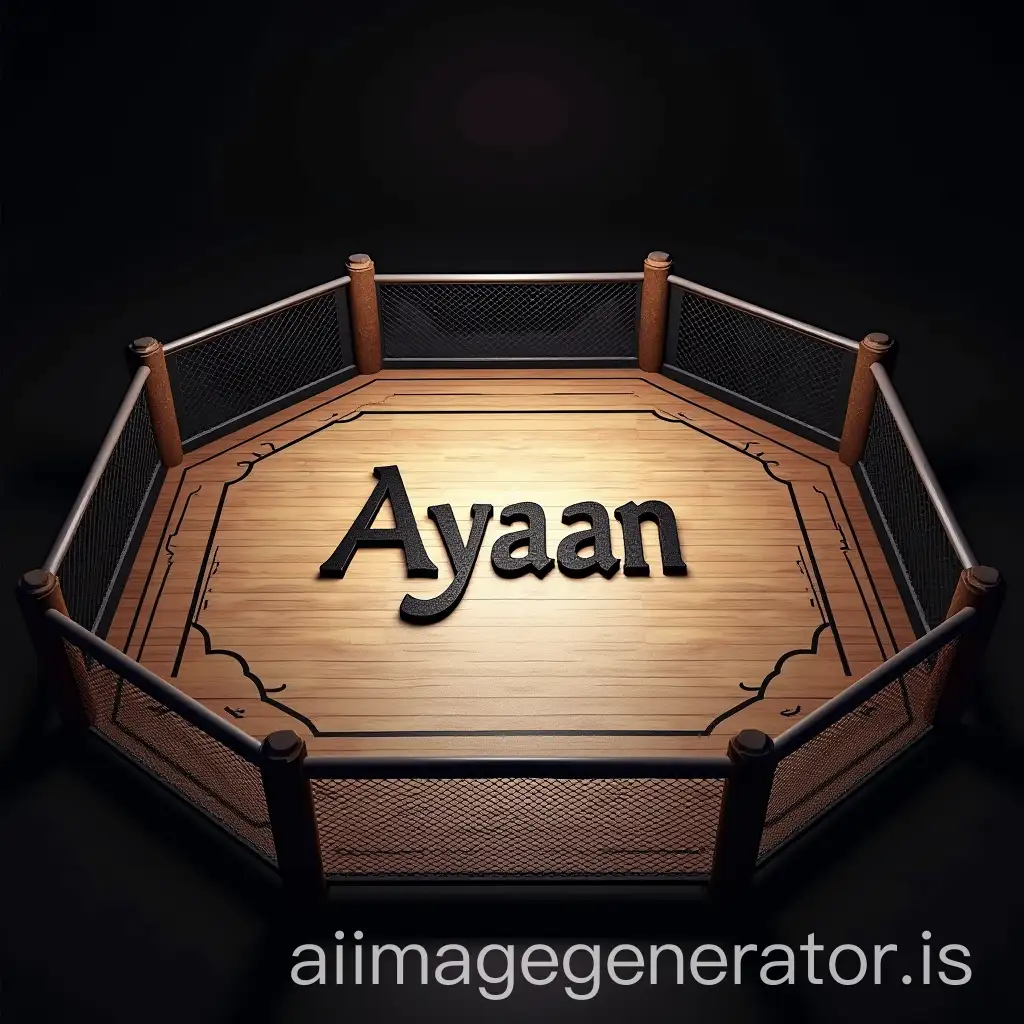 Ayaan-Engraved-in-MMA-Boxing-Arena-with-Top-View-Perspective