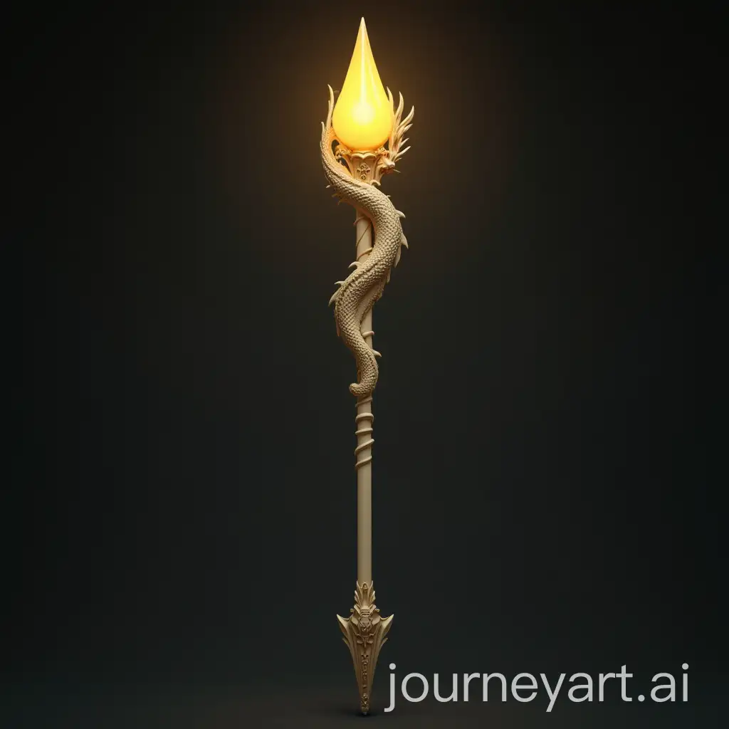 Photorealistic-Ivory-Staff-with-Yellow-Orb-and-Intricate-Dragon-Design