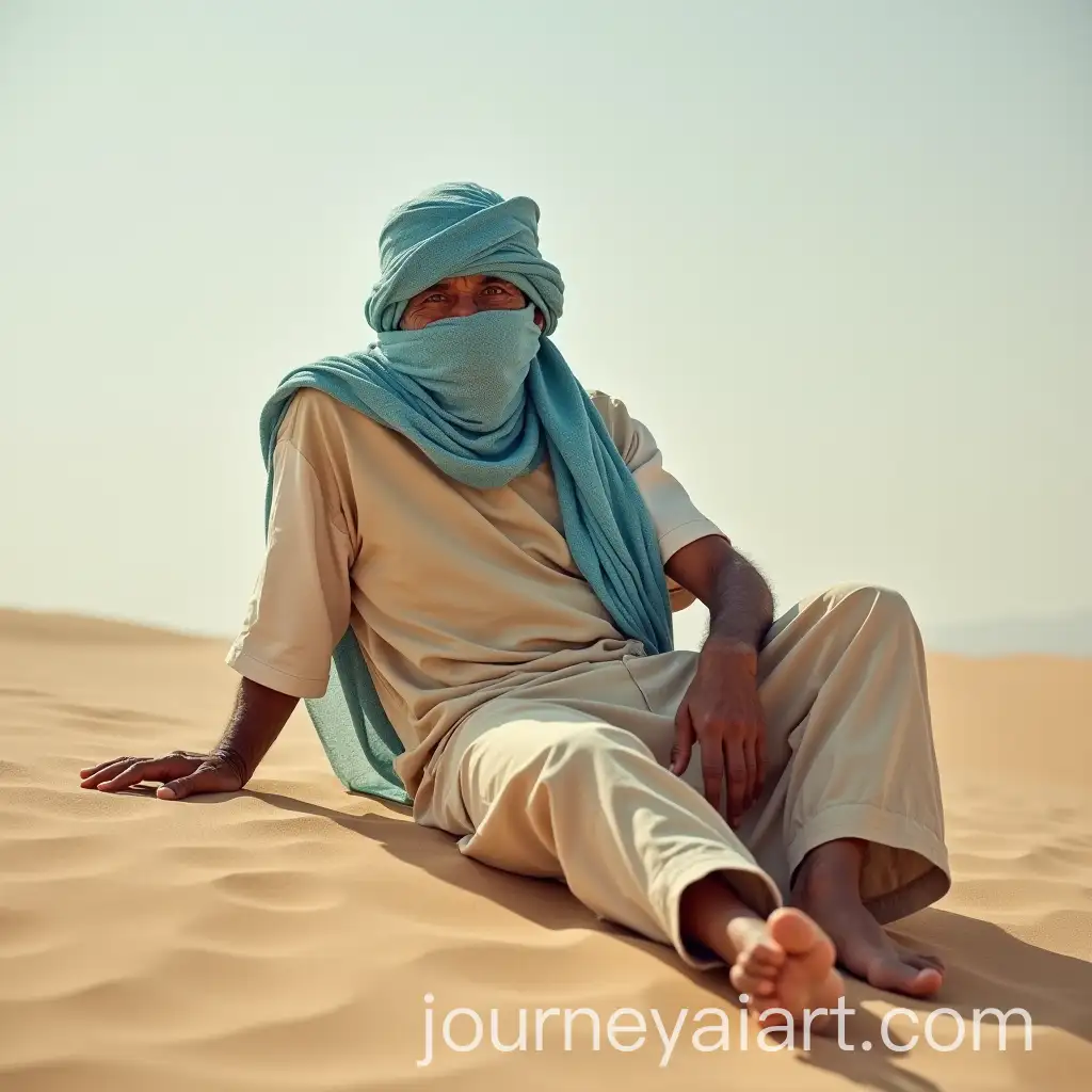 Elderly-Tuareg-Man-in-Desert-with-Traditional-Clothing-and-Veil