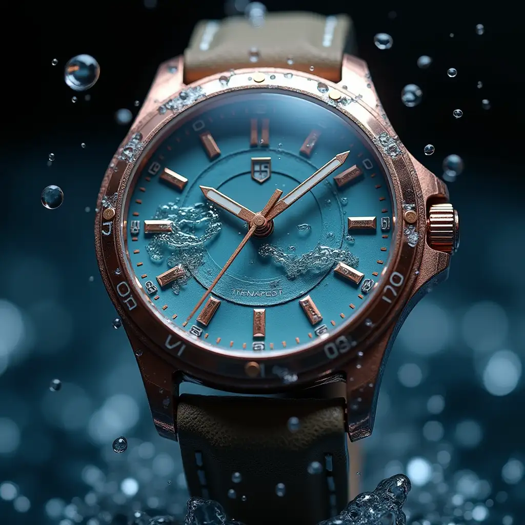 Hyperrealistic-Wristwatch-with-Water-Gushing-from-the-Back