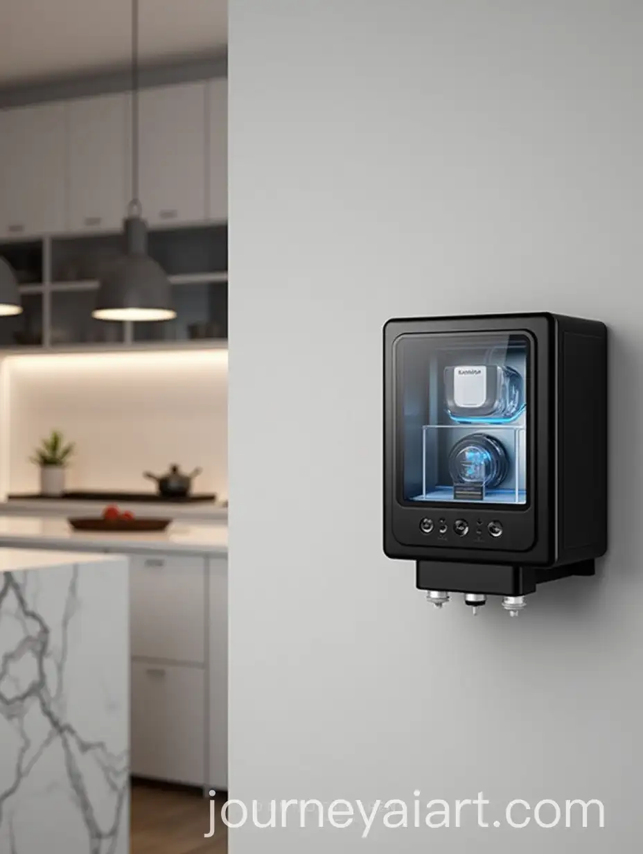 Modern-Kitchen-with-Sleek-Water-Purifier-and-Marble-Island