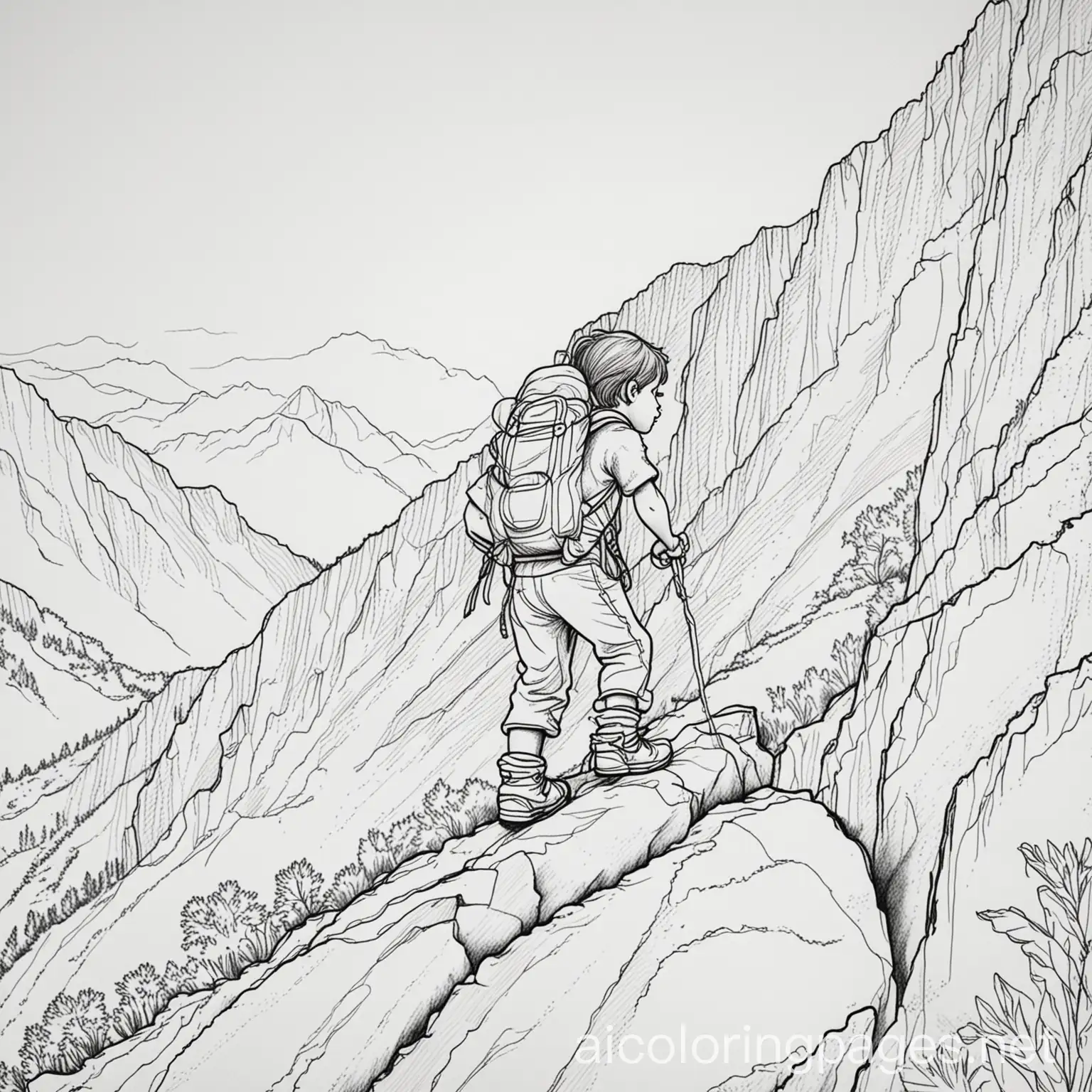 Kids-Enjoying-Mountain-Climbing-Adventure-Coloring-Page