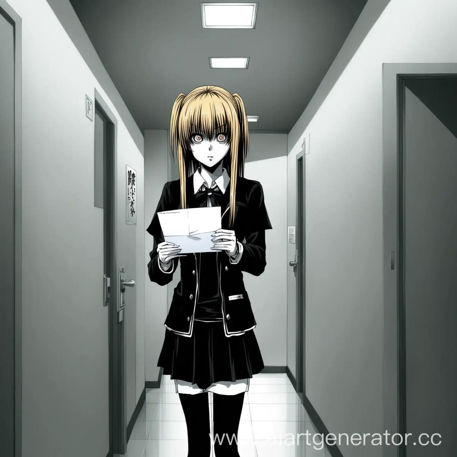 Misa-from-Death-Note-Delivering-a-Letter-to-Doctors